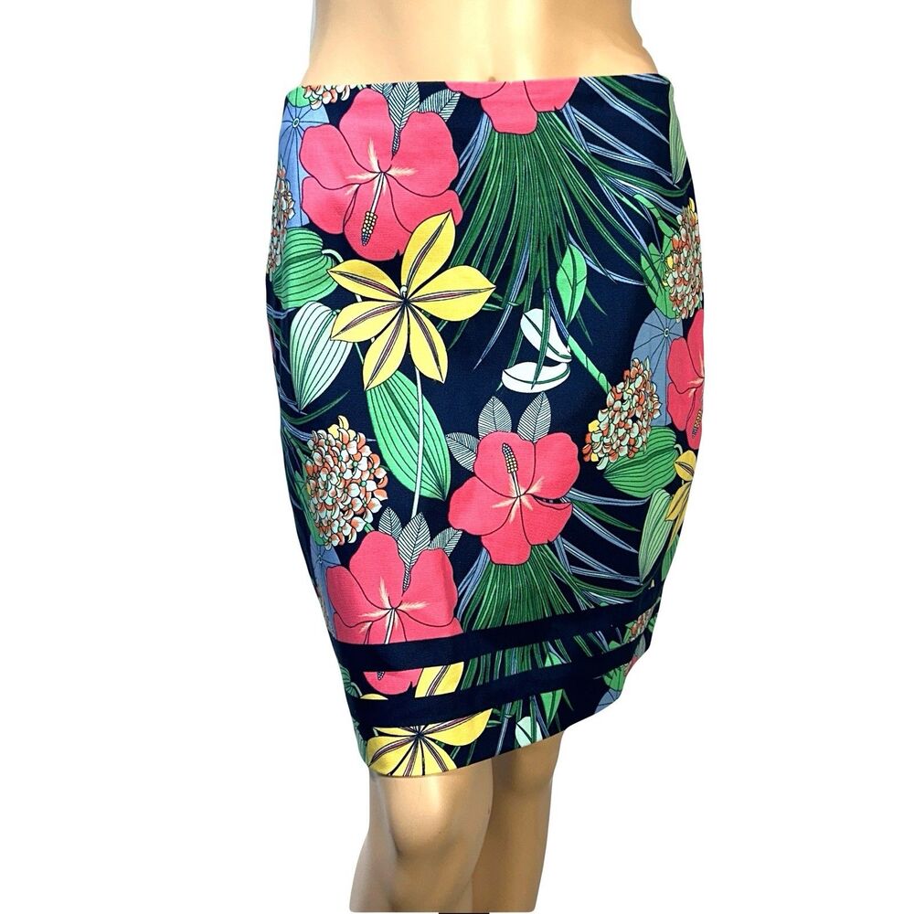 Talbots Women’s Skirt Straight Size 4 Floral Cotton Blend NWT